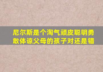 尼尔斯是个淘气顽皮聪明勇敢体谅父母的孩子对还是错