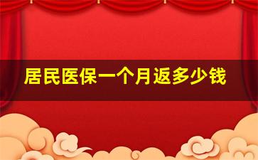 居民医保一个月返多少钱