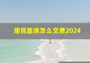 居民医保怎么交费2024