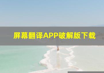 屏幕翻译APP破解版下载