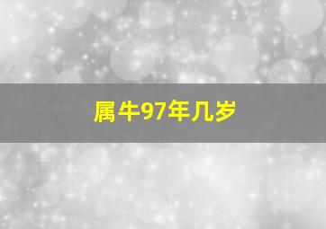 属牛97年几岁