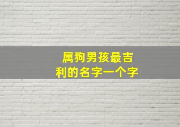 属狗男孩最吉利的名字一个字