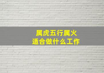 属虎五行属火适合做什么工作