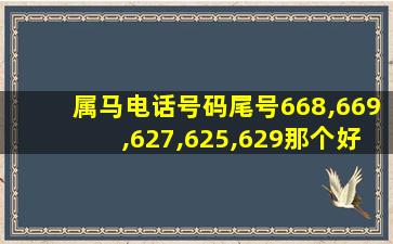 属马电话号码尾号668,669,627,625,629那个好