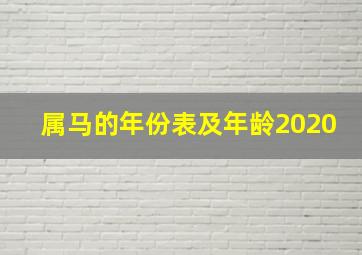 属马的年份表及年龄2020