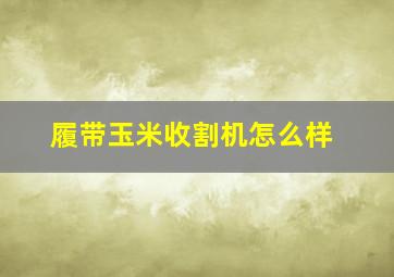 履带玉米收割机怎么样