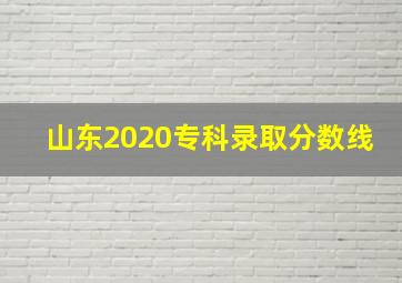 山东2020专科录取分数线