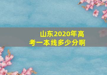 山东2020年高考一本线多少分啊