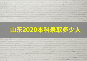 山东2020本科录取多少人