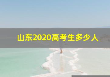 山东2020高考生多少人