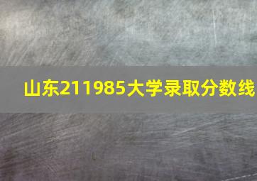 山东211985大学录取分数线