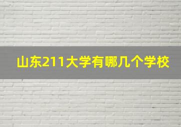 山东211大学有哪几个学校