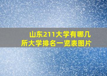 山东211大学有哪几所大学排名一览表图片