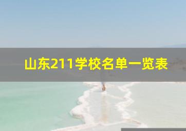 山东211学校名单一览表