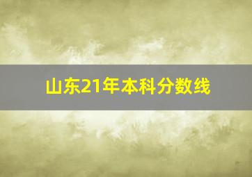 山东21年本科分数线