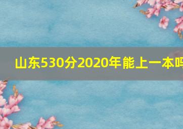 山东530分2020年能上一本吗