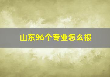 山东96个专业怎么报