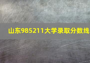 山东985211大学录取分数线