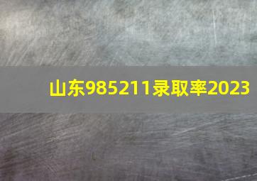 山东985211录取率2023