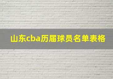 山东cba历届球员名单表格