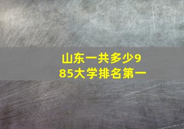 山东一共多少985大学排名第一