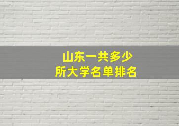 山东一共多少所大学名单排名