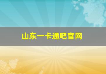 山东一卡通吧官网