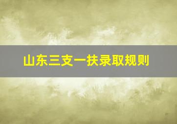 山东三支一扶录取规则