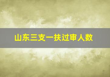 山东三支一扶过审人数