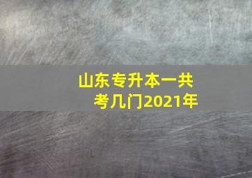 山东专升本一共考几门2021年