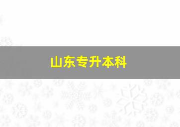 山东专升本科