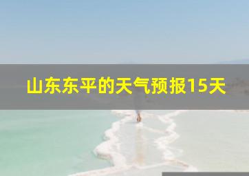 山东东平的天气预报15天