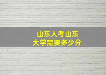 山东人考山东大学需要多少分