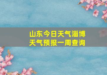 山东今日天气淄博天气预报一周查询