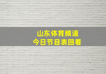 山东体育频道今日节目表回看