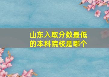 山东入取分数最低的本科院校是哪个