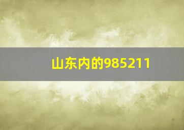 山东内的985211