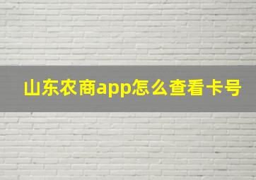 山东农商app怎么查看卡号