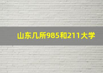 山东几所985和211大学