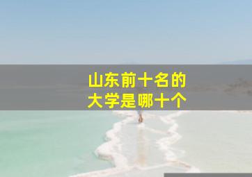 山东前十名的大学是哪十个