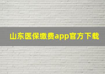 山东医保缴费app官方下载