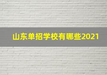 山东单招学校有哪些2021