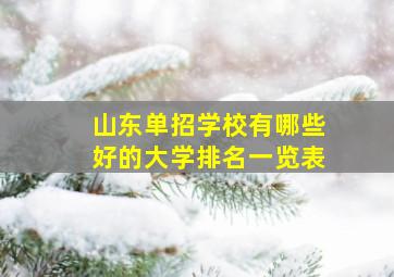 山东单招学校有哪些好的大学排名一览表