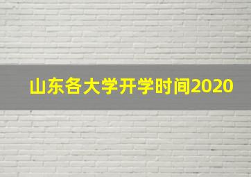 山东各大学开学时间2020