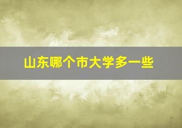 山东哪个市大学多一些