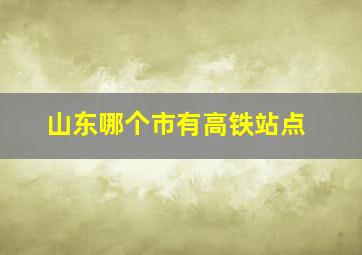 山东哪个市有高铁站点