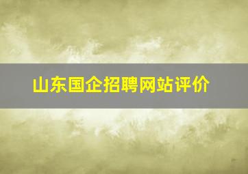 山东国企招聘网站评价