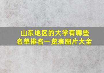 山东地区的大学有哪些名单排名一览表图片大全