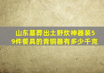 山东墓葬出土野炊神器装59件餐具的青铜器有多少千克