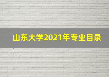 山东大学2021年专业目录